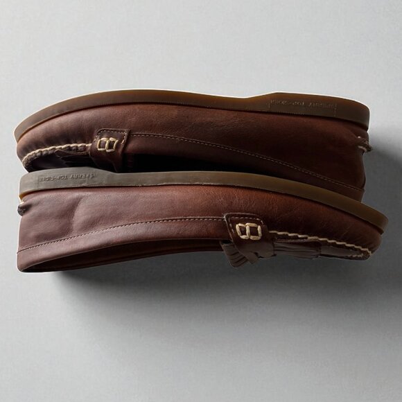 EUC Sperry Topsider Avery Kiltie Brown Penny Loafers Woman's sz 11 Leather Flats - Picture 5 of 10